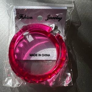 Pink Fashion Jewelry Sequin Hoop Earrings